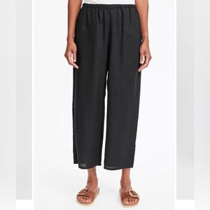 Flax 🖤 Linen Wide Leg High Waist Cropped Pull On Pants